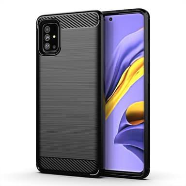 SKALO Samsung A51 Armor Carbon Iskunkestävä TPU suojakuori - Harmaa