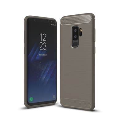 SKALO Samsung S9 Plus Armor Carbon Iskunkestävä TPU suojakuori - Harmaa