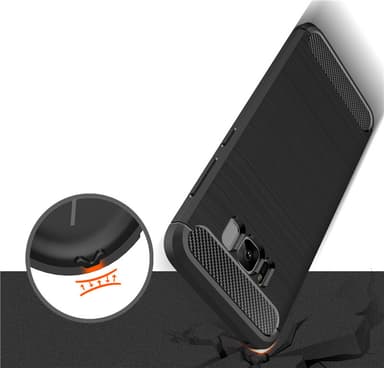 SKALO Samsung S8 Armor Carbon Iskunkestävä TPU suojakuori - Sininen