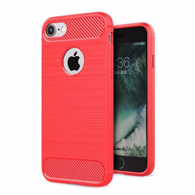 SKALO iPhone 7/8 Armor Carbon Iskunkestävä TPU suojakuori - Punainen