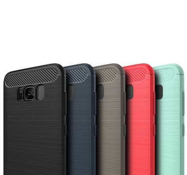 SKALO Samsung S8 Armor Carbon Iskunkestävä TPU suojakuori - Sininen