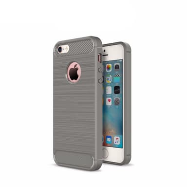 SKALO iPhone 5/5S/SE(1:a gen) Armor Carbon Iskunkestävä TPU suojakuori - Harmaa
