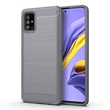 SKALO Samsung A51 Armor Carbon Iskunkestävä TPU suojakuori - Harmaa