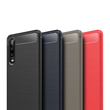 SKALO Huawei P30 Armor Carbon Iskunkestävä TPU suojakuori - Harmaa