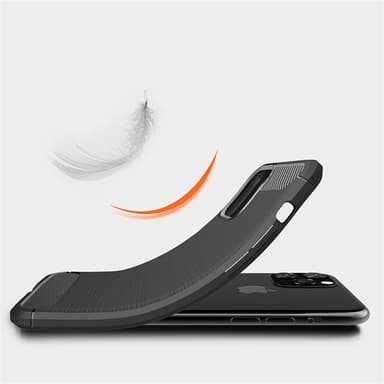 SKALO iPhone 11 Pro Max Armor Carbon Iskunkestävä TPU suojakuori - Punainen