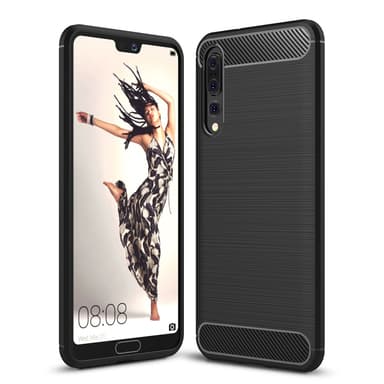 SKALO Huawei P20 Pro Armor Carbon Iskunkestävä TPU suojakuori - Punainen
