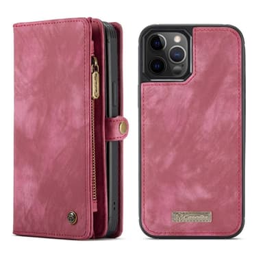 CASEME iPhone 12 Pro Max 2-in-1 Lompakko Puhelimen Kuori Punainen