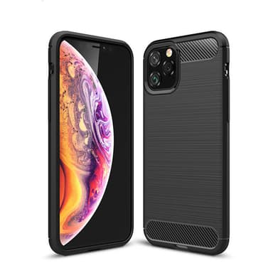SKALO iPhone 11 Pro Max Armor Carbon Iskunkestävä TPU suojakuori - Musta
