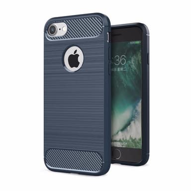 SKALO iPhone 7/8 Armor Carbon Iskunkestävä TPU suojakuori - Sininen
