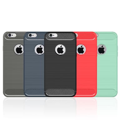 SKALO iPhone 6/6S Armor Carbon Iskunkestävä TPU suojakuori - Musta