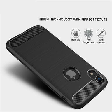 SKALO iPhone XR Armor Carbon Iskunkestävä TPU suojakuori - Punainen