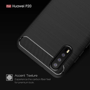 SKALO Huawei P20 Armor Carbon Iskunkestävä TPU suojakuori - Sininen