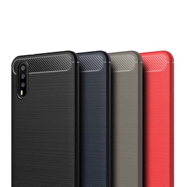SKALO Huawei P20 Armor Carbon Iskunkestävä TPU suojakuori - Sininen