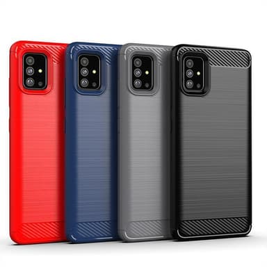 SKALO Samsung A51 Armor Carbon Iskunkestävä TPU suojakuori - Harmaa
