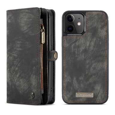 CASEME iPhone 12 Mini 2-in-1 Lompakko Puhelimen Kuori Musta