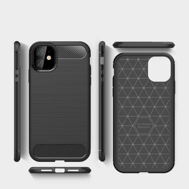 SKALO iPhone 11 Armor Carbon Iskunkestävä TPU suojakuori - Punainen