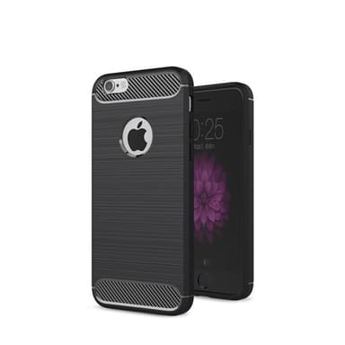 SKALO iPhone 6/6S Armor Carbon Iskunkestävä TPU suojakuori - Musta