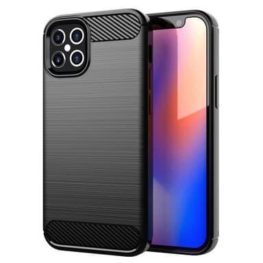 SKALO iPhone 12 Mini Armor Carbon Iskunkestävä TPU suojakuori - Musta