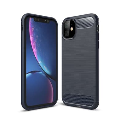 SKALO iPhone 11 Armor Carbon Iskunkestävä TPU suojakuori - Sininen