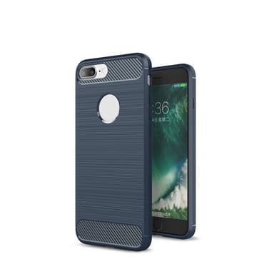SKALO iPhone 7/8 Plus Armor Carbon Iskunkestävä TPU suojakuori - Musta