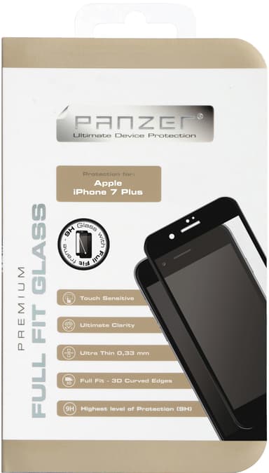 Panzer Full-Fit iPhone 6/6s/7/8 Plus näytönsuoja (musta)