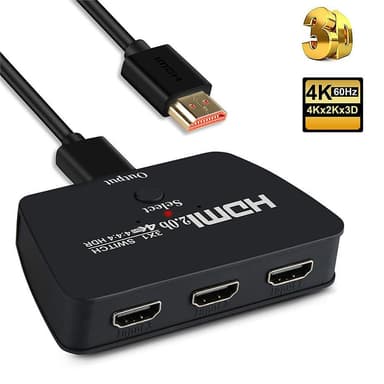NÖRDIC HDMI 2.0 kytkin 3–1 HDCP 2,2 4K 60 Hz 18 Gb/s, 3D UHD HDR YUV 4:4:4