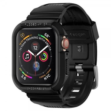 Spigen Apple Watch 44/45mm Kuori kanssa Ranneke Rugged Armor Pro Charcoal Grey