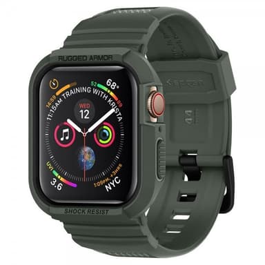 Spigen Apple Watch 44/45mm Kuori kanssa Ranneke Rugged Armor Pro Military Green