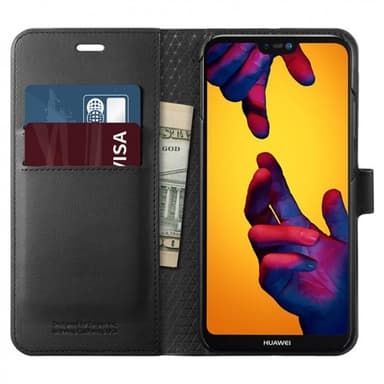 Wallet S till Huawei P20 Lite Suojakotelo PU-nahka Musta