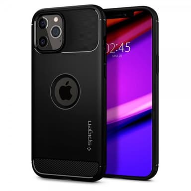 Spigen iPhone 12/iPhone 12 Pro Suojakuori Rugged Armor Matte Black