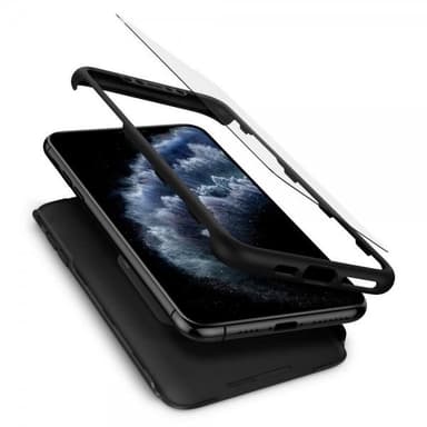 Spigen iPhone 11 Pro Kuori Thin Fit 360 Näytönsuojalla Musta