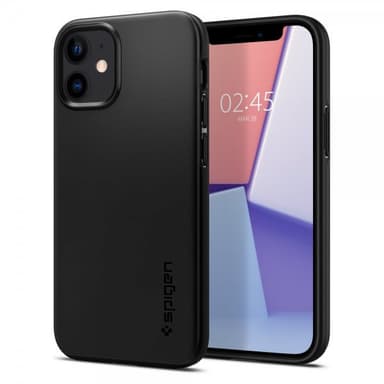 Spigen iPhone 12 Mini Suojakuori Thin Fit Musta