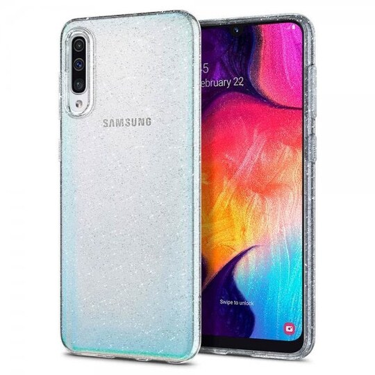 Samsung Galaxy A50 Suojakuori Liquid Crystal Glitter Läpinäkyvä
