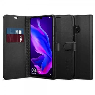 Spigen Huawei P30 Lite Suojakotelo Wallet S Saffiano Musta