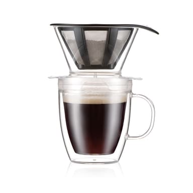 Kahvinsuodatin ja kaksoisseinäinen muki Bodum POUR OVER