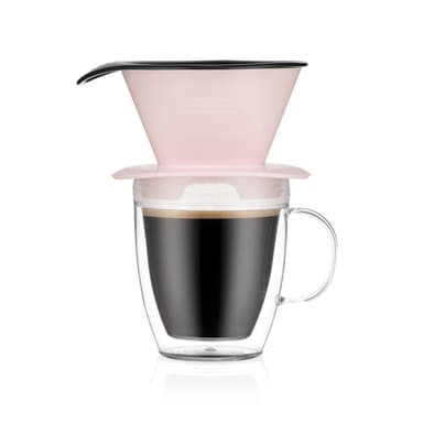 Kahvinsuodatin ja kaksoisseinäinen muki Bodum POUR OVER