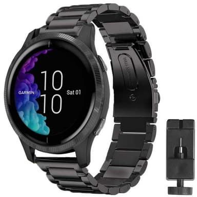 Rannekoru ruostumatonta terästä Garmin Venu - musta