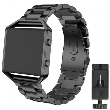 Rannekoru ruostumatonta terästä Fitbit Blaze - musta
