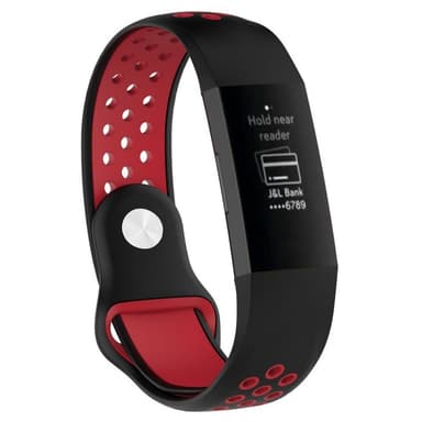 EBN Sport Rannekoru Fitbit Charge 3 - musta / punainen
