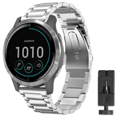 Rannekoru ruostumatonta terästä GARMIN VivoActive 4 - hopea