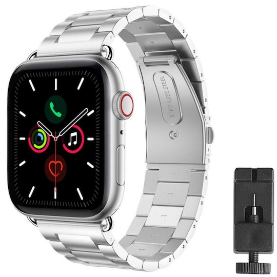 Rannekoru ruostumatonta terästä Apple Watch 5 (40mm) - hopea
