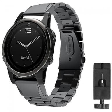 Rannekoru ruostumatonta terästä Garmin Fenix 5S - musta