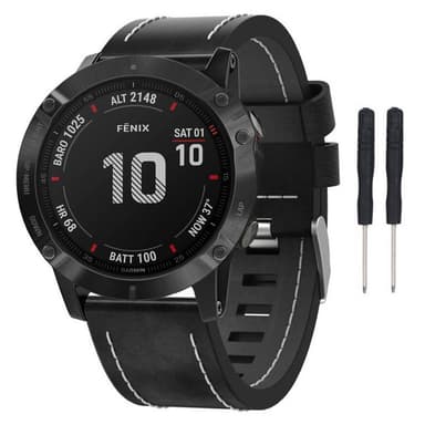 Nahkarannekoru Garmin Fenix 6X / 6X Pro - musta