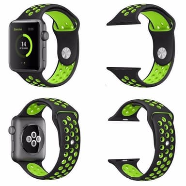 Apple Watch 38mm Sport rannekoru musta-vihreä