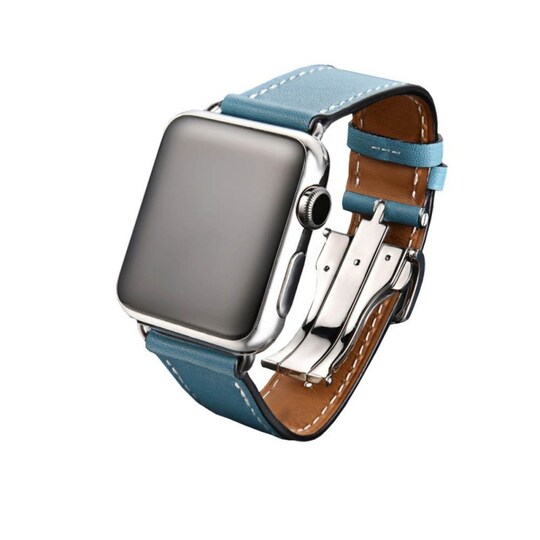 Apple Watch 38mm nahkarannekoru perhonen lukolla  - sininen