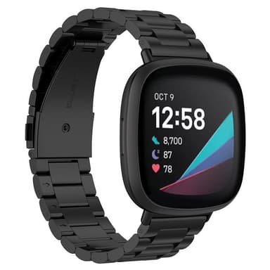 Rannekoru ruostumatonta terästä Fitbit Sense - Musta