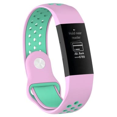 EBN Sport Rannekoru Fitbit Charge 3 - Vpunainen / minttu