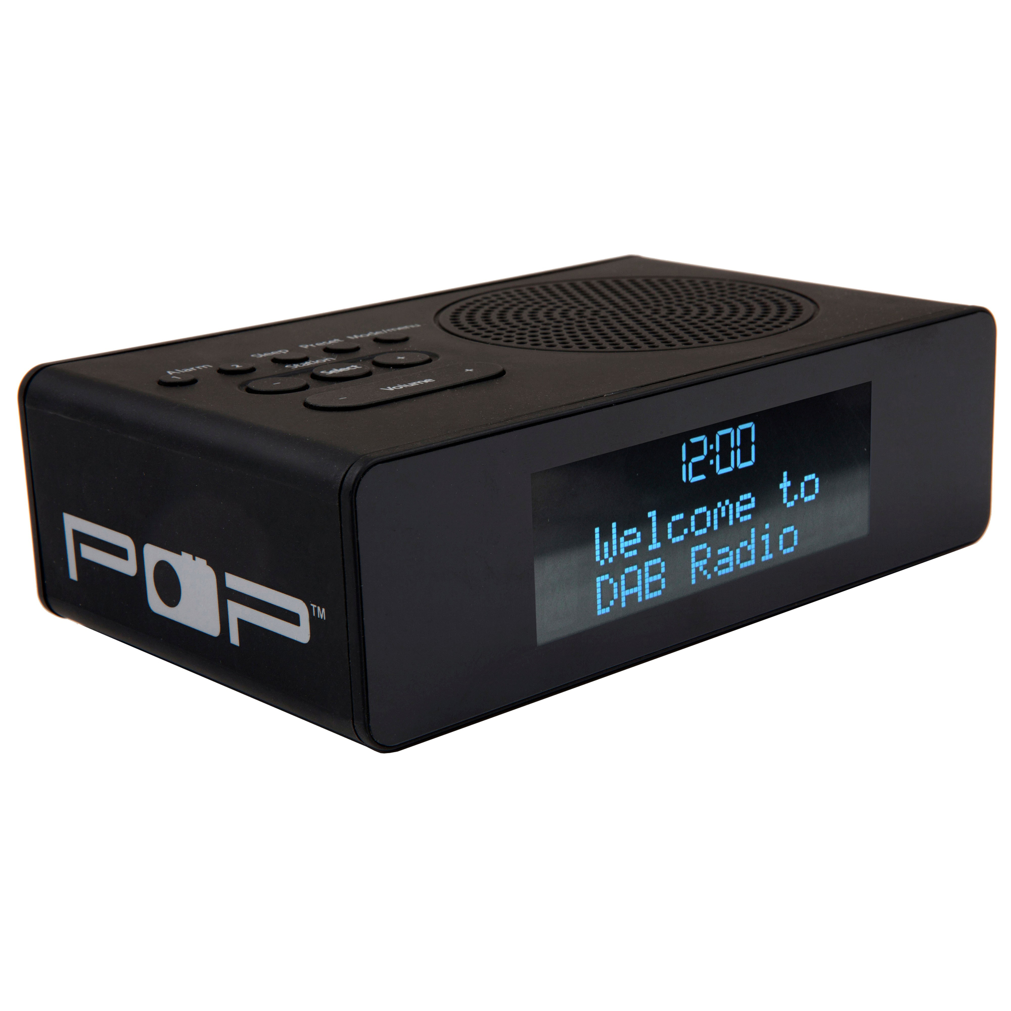 POPup FM/DAB+ kelloradio (musta)