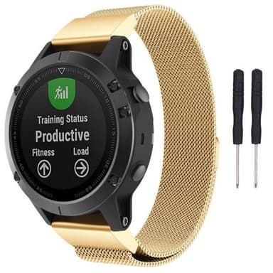 Milanese RSF-teräsrannekoru Garmin Fenix 3 / 5X / 5X Plus - kulta