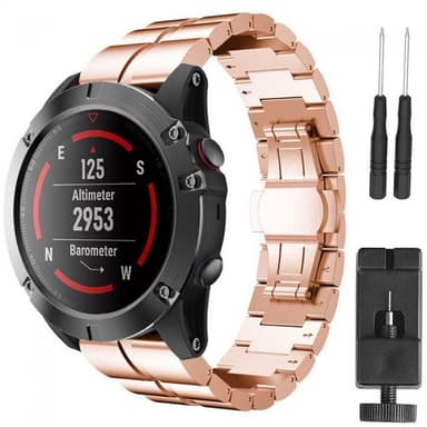 Kaksirivinen RSF-teräs Garmin Fenix 3 / 5X / 5X Plus - Rosè